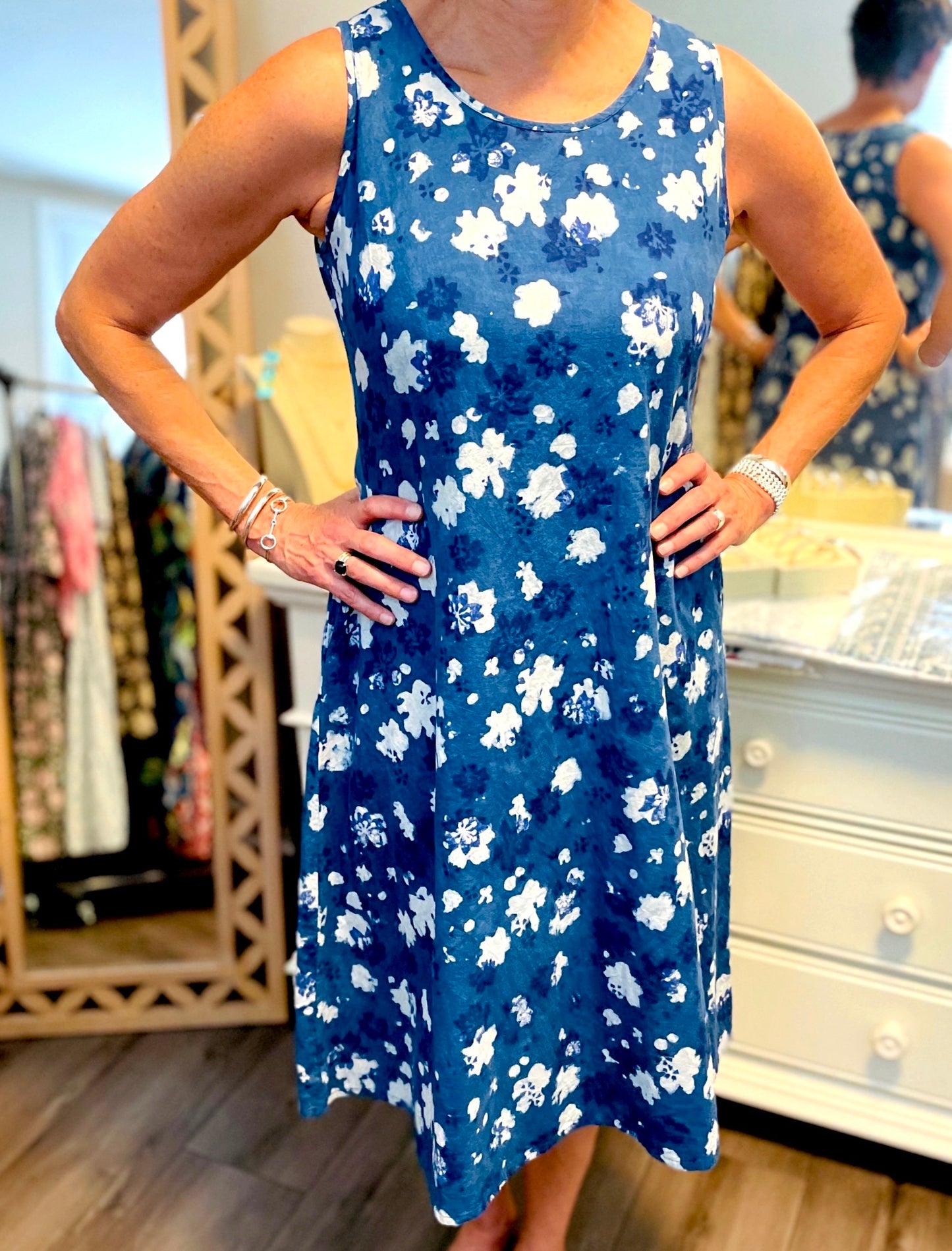 Laura Dress, Indigo Patterns