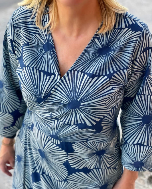 Robin Wrap Dress, Indigo Patterns