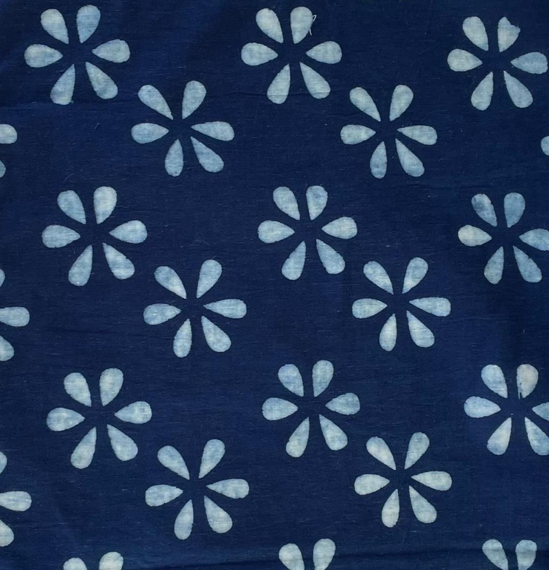 Sandy Cinch Waist Dress in Indigo Patterns