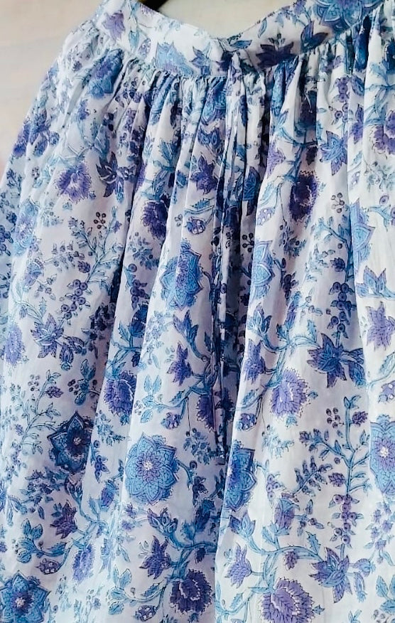 Camille Skirt, Blue floral