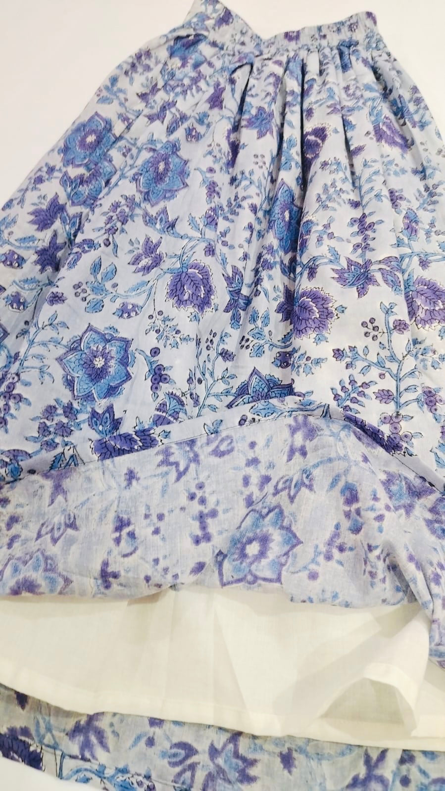 Camille Skirt, Blue floral