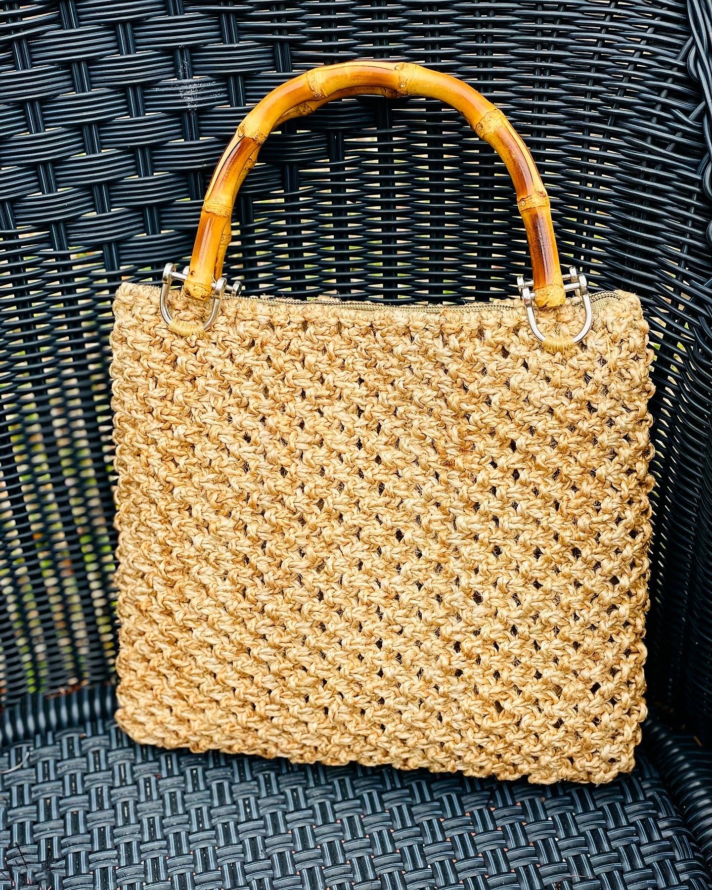 Handmade Jute and Bamboo Handbag