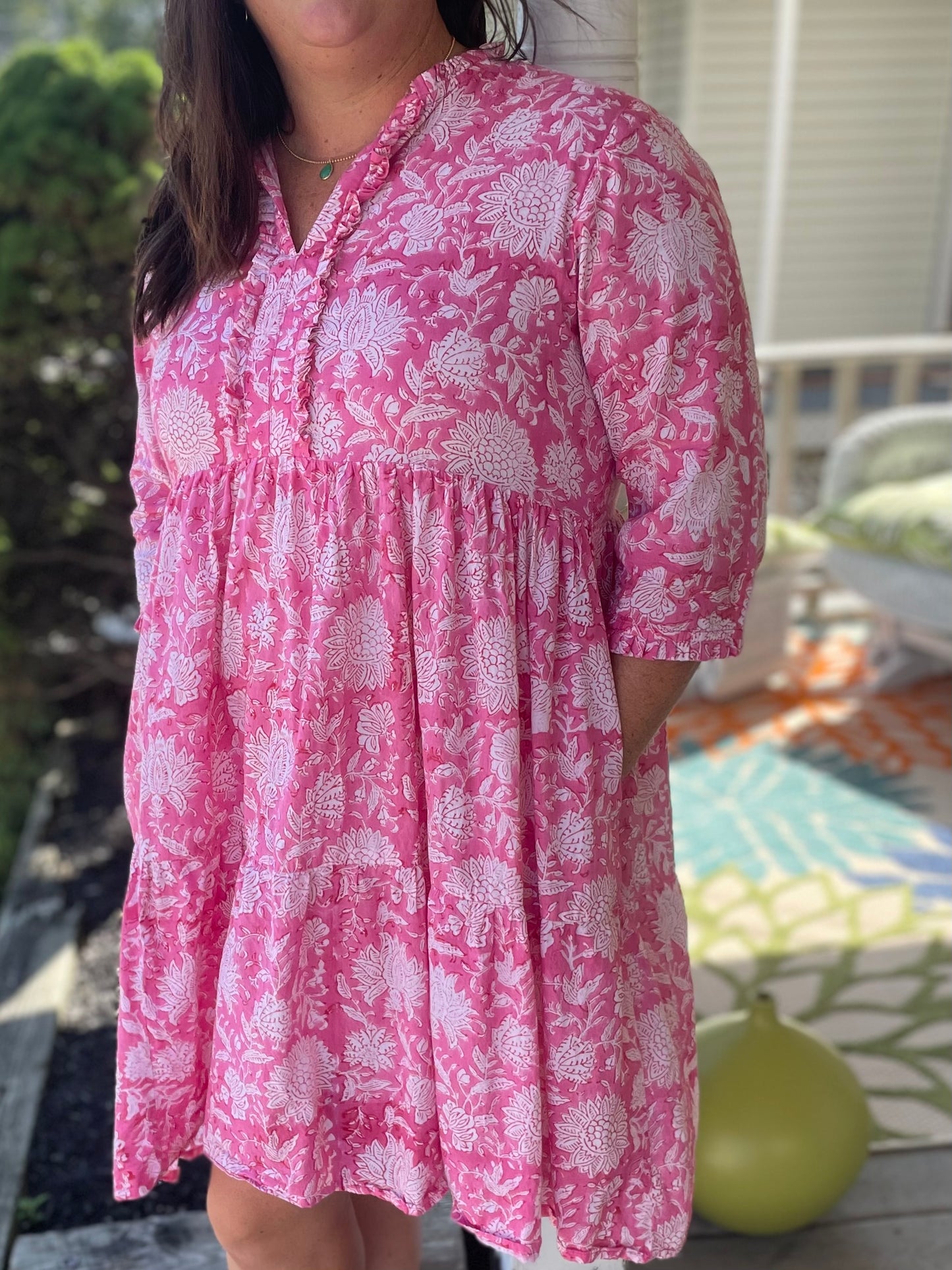 Charlotte Short dress with pockets, Preppy Floral