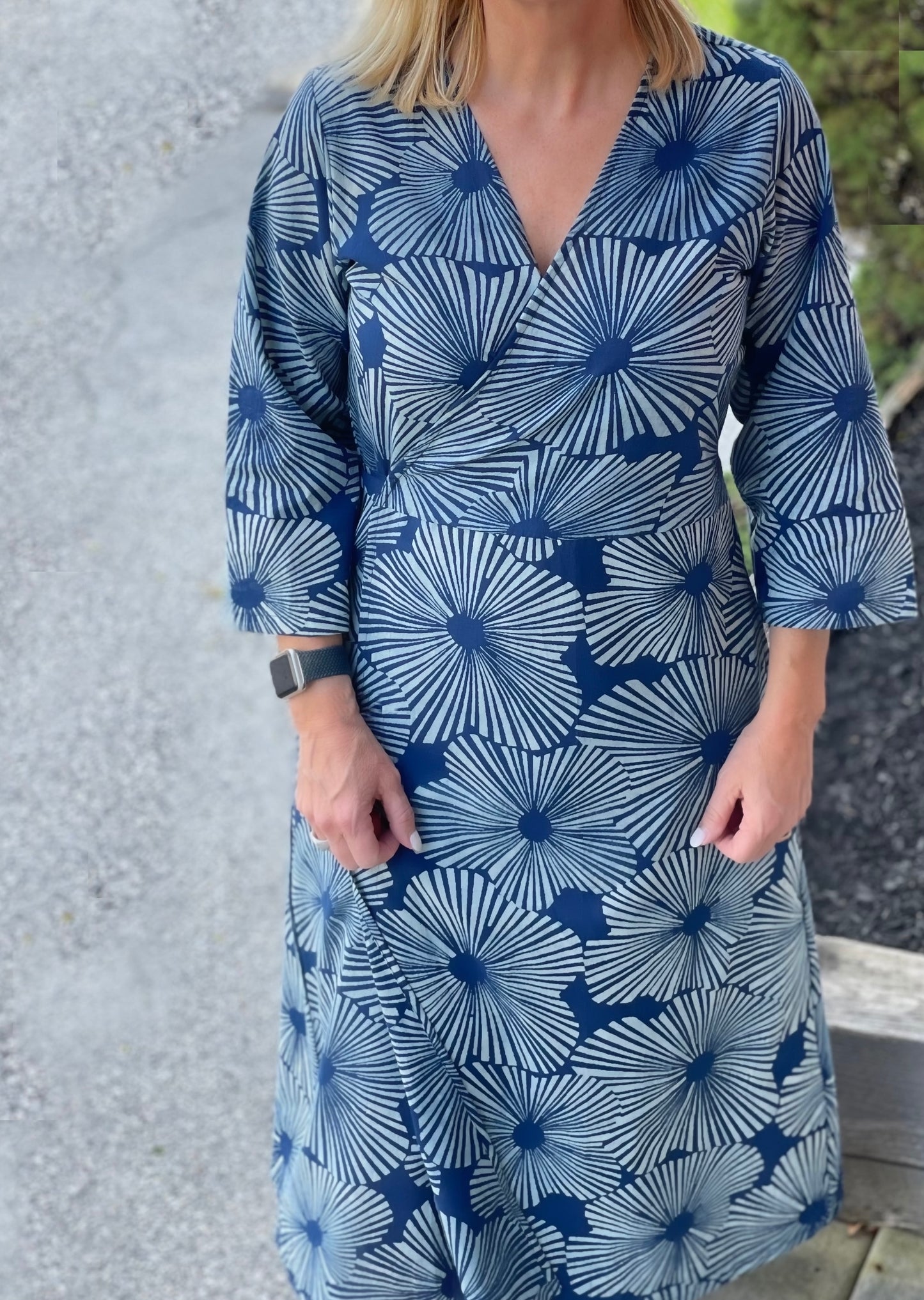 Robin Wrap Dress, Indigo Patterns