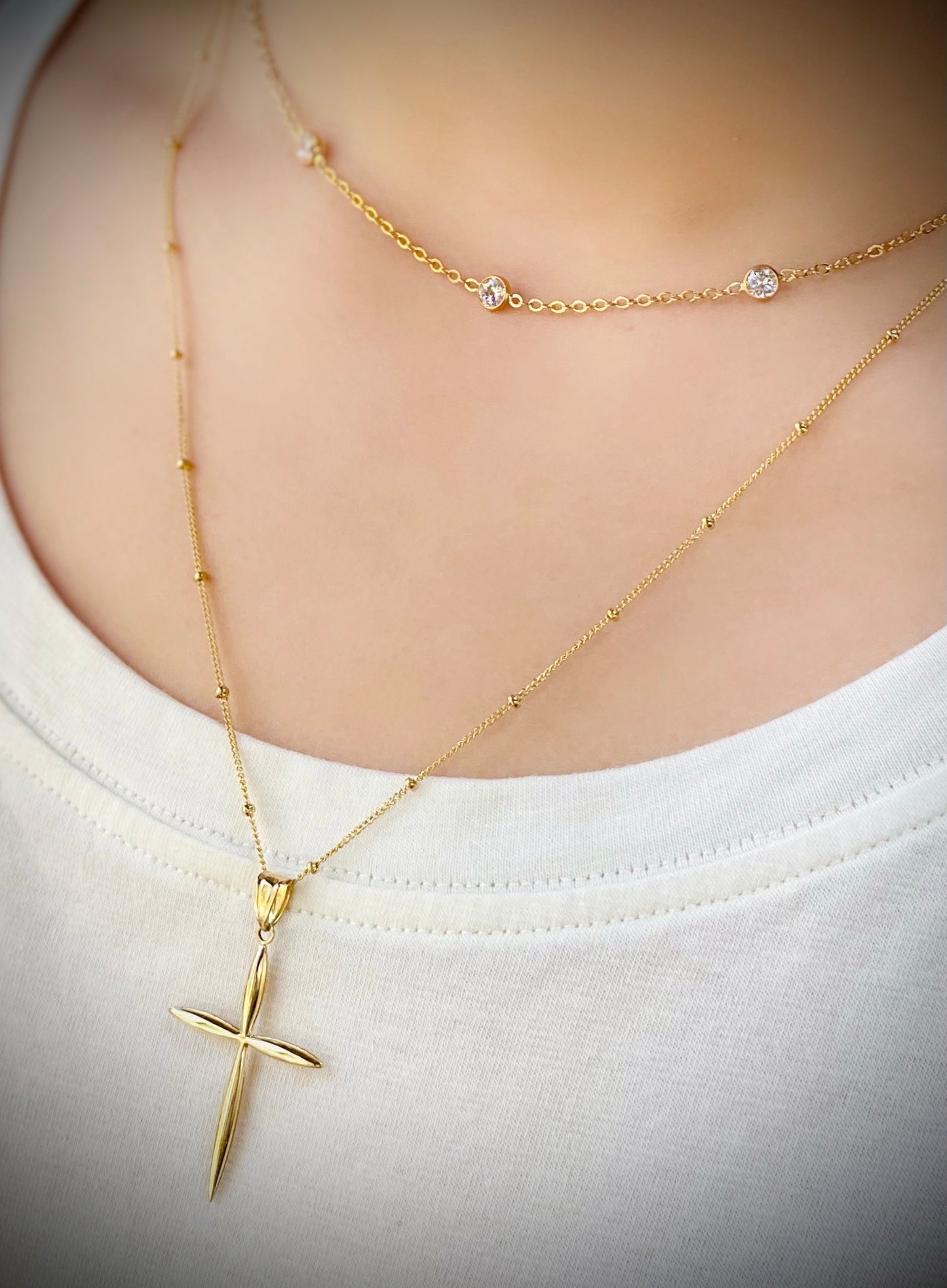 Solid 14K Gold Cross Pendant Only