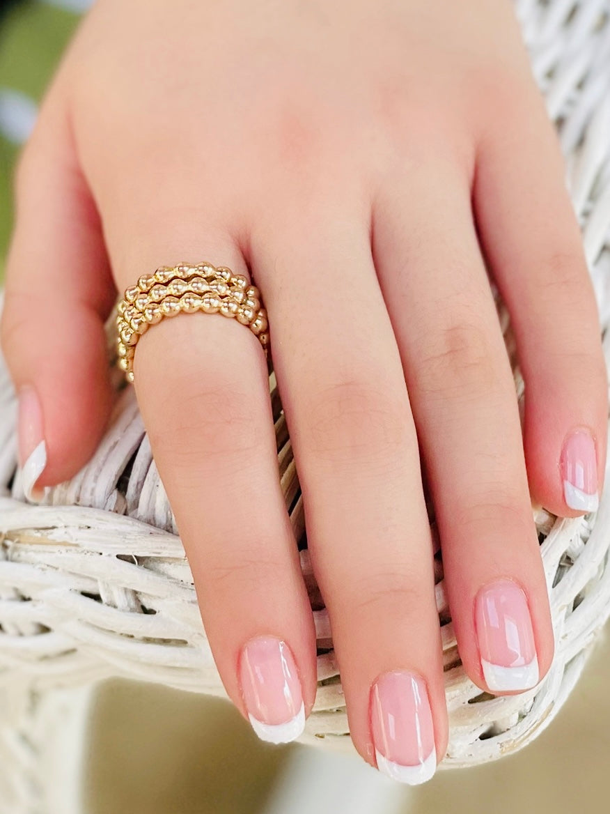 Gold Filled Ring 3mm Stackable Beaded Ball