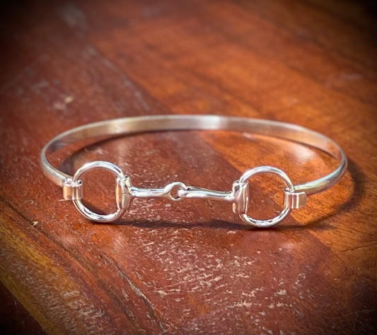 Sterling Silver Horse Bit Equestrian Bangle