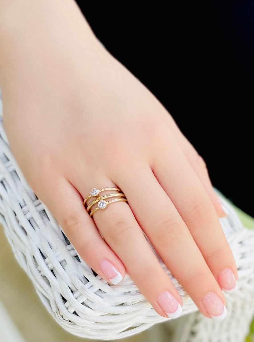 Gold Filled Ring Simple Stackable Rounded