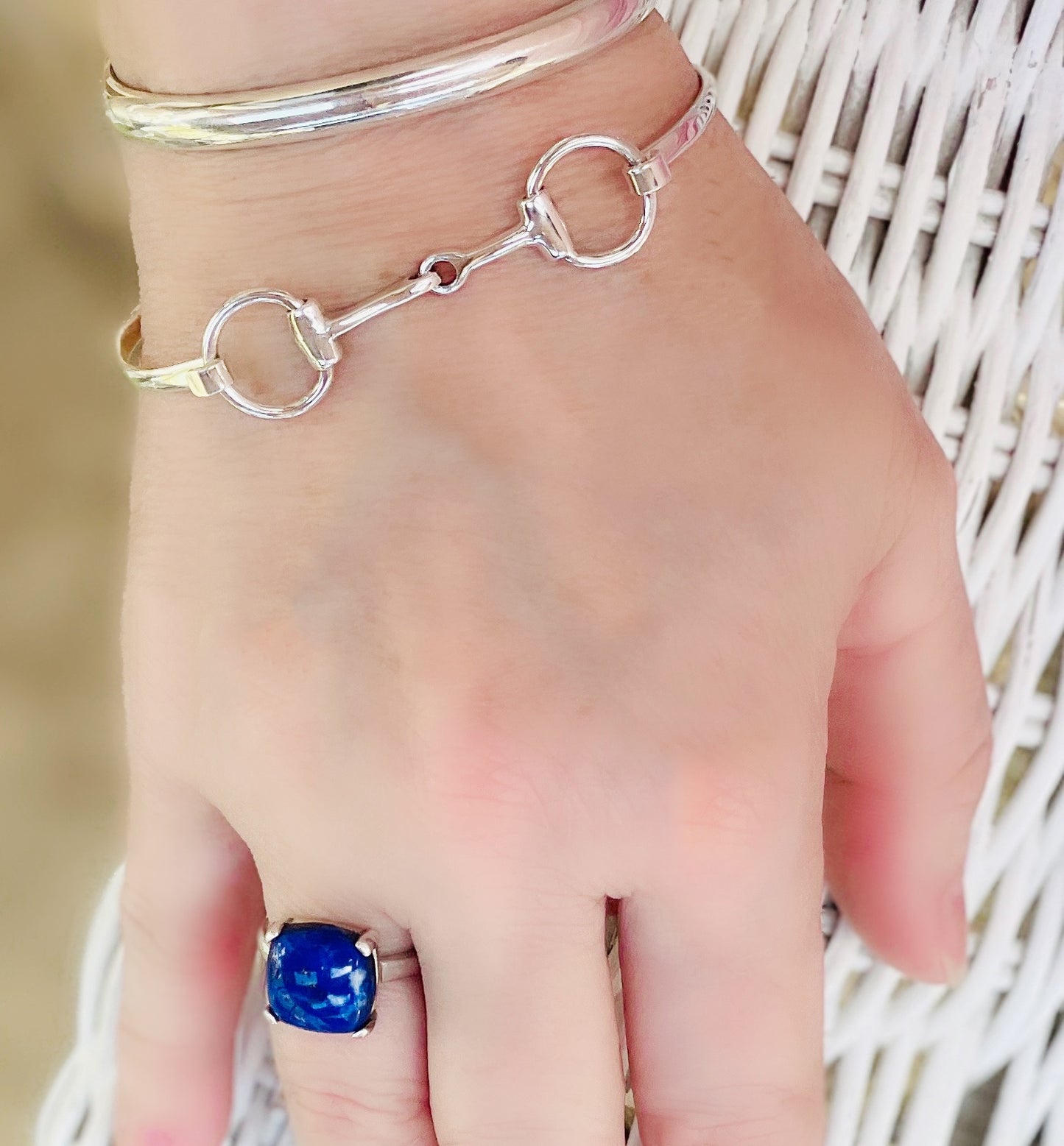 Lapis Lazuli Gemstone Cushion Sterling Silver Ring