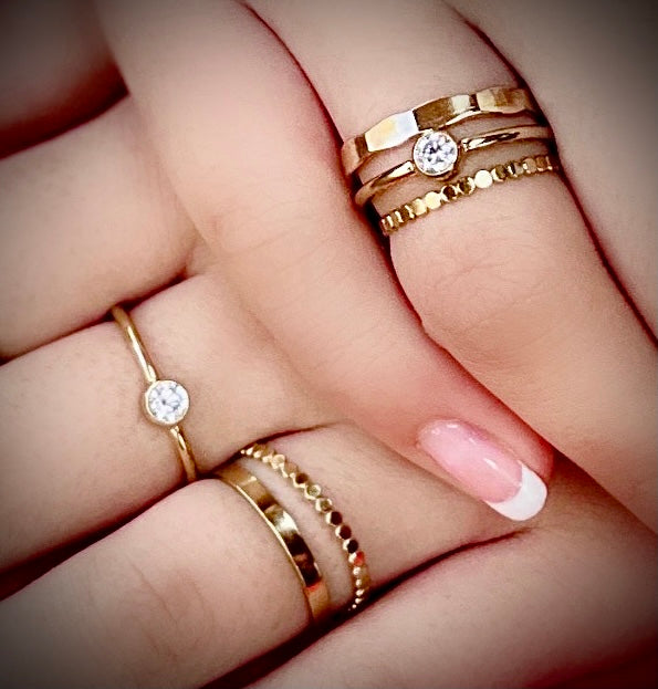 Gold Filled Ring 4mm Round CZ