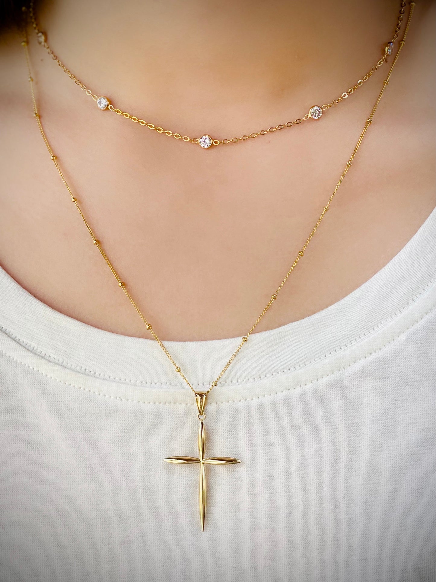 Solid 14K Gold Cross Pendant Only